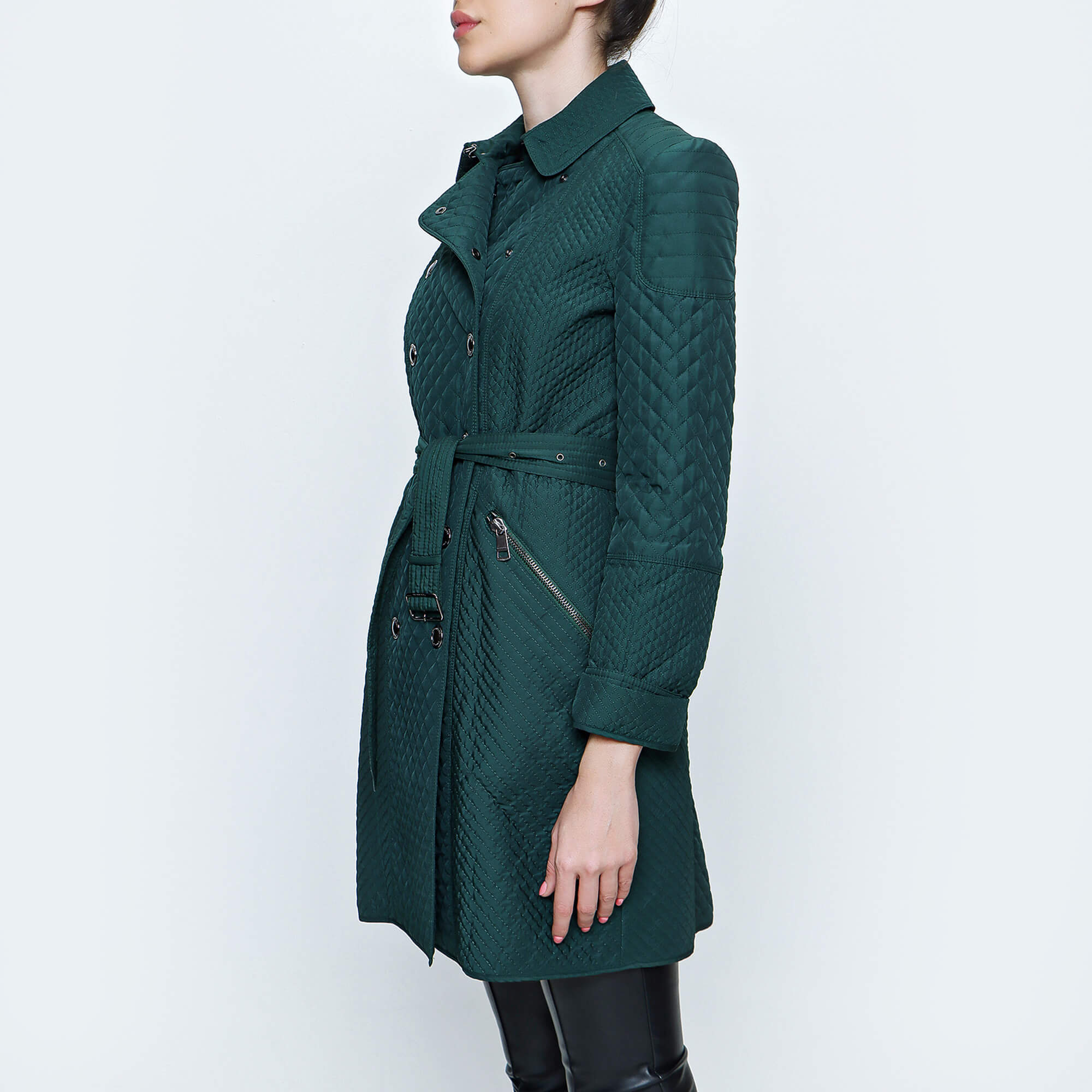 Burberry - Dark Racing Green Quilted Trenchcoat